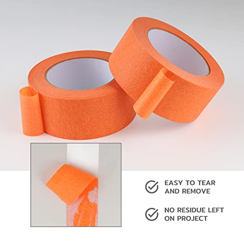 Lichamp Wide Orange Painters Tape 2 inch, 1pc Medium Adhesive Orange Masking Tape, 1.95 inches x 55 Yards