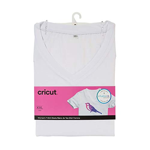 Cricut Women's T-Shirt Blank, V-Neck, XX-Large Infusible Ink, White