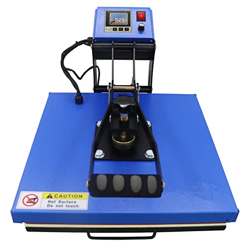 RoyalPress 15" x 15" Color LED Industrial-Quality Digital Sublimation Heat Transfer Machine T-Shirt Heat Press Machine, 15" x 15", Blue