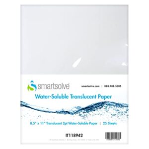 smartsolve – it118942 2pt water-soluble translucent paper, 8.5″ x 11″, white (pack of 25)