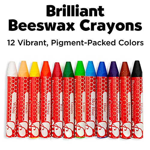 Faber-Castell Beeswax Crayons in Durable Storage Case, 12 Vibrant Colors