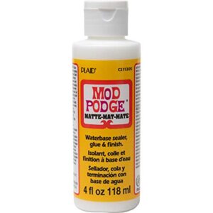 mod podge cs11305 waterbase sealer, glue and finish, 4 oz, matte