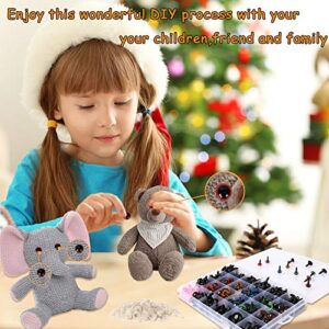 Safety Eyes 796pcs Plastic Safety Eyes and Noses, 6-20mm Black Craft Doll Eyes with Washers Assorted Sizes Bear Nose for Plush Animal Crochet Bear Toys Crafts Making