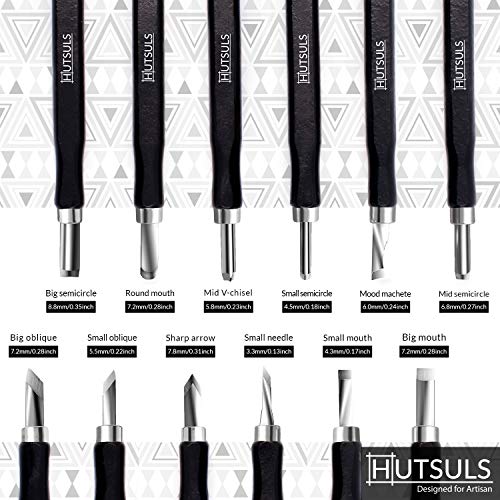 Hutsuls Wood Carving Tools Set - Easy to Use 12 pcs Mini Wood Chisel Beginner Wood Carving Kit for Adults & Kids Carving Kit Gift