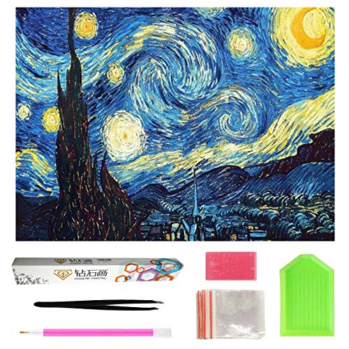 Full Drill 5D Diamond Painting 20X16 inch, OWAY Paint by Number Kits Starry Night Diamond Painting Kits for Home Wall Decor