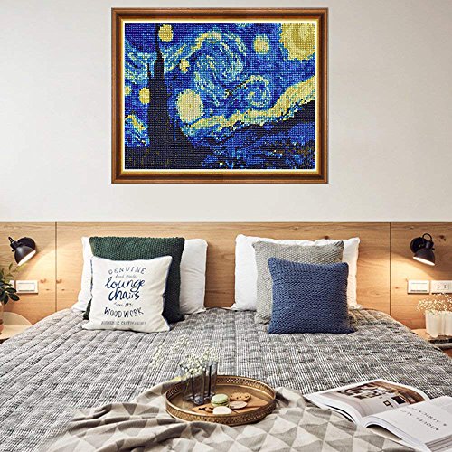 Full Drill 5D Diamond Painting 20X16 inch, OWAY Paint by Number Kits Starry Night Diamond Painting Kits for Home Wall Decor