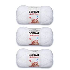 bernat softee baby white yarn – 3 pack of 141g/5oz – acrylic – 3 dk (light) – 362 yards – knitting/crochet