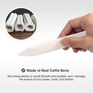 DEEDYGO Genuine Bone Folder and Scoring Tool - 100% Real Cattle Bone, Smooth, Premium Quality for Folding, Scoring, Creasing, Bookbinding, Origami, Scrapbooking, Leather Burnishing, Paper Card Crafts