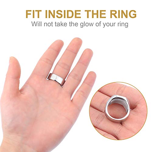 Blulu Ring Size Adjuster Loose Rings Adjuster Invisible Ring Sizer with Clean Cloth for Wide Ring Fixing, 5 Sheets (85 Pieces Totally)