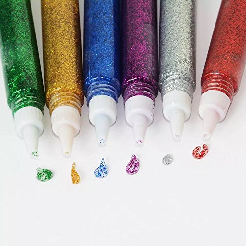 Tassel Toppers 10 Pack - Non-Toxic Washable Glitter Glue Stick Set, Glitter Glue Gel Pens for Art Projects, Grad Caps Assorted Colors Glue Stick, Decorating Supplies, Glitter Pens,