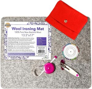 ecoigy 17″ x 13.5″ wool ironing pad, 1/2″ thick wool pressing mat for quilting, 100% new zealand wool quilting mat, quilting supplies and notions, best ironing mat with sewing supplies