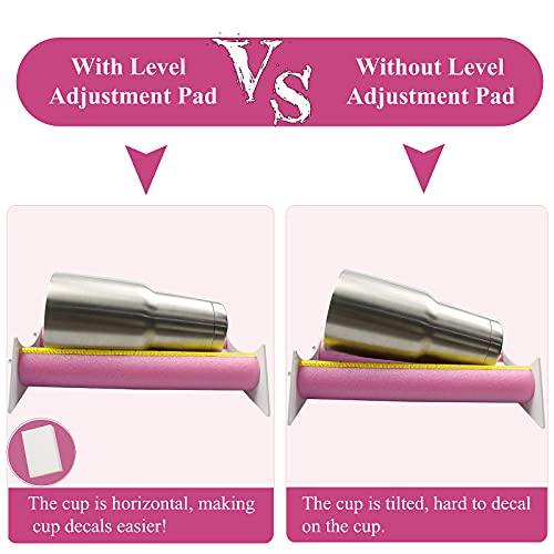 Cup Cradle for Tumbler with an Adjustment Pad and a Felt Edge Squeegee, Vinyl Holder with Foam Measurements for Crafting Decals on Cups and Bottles