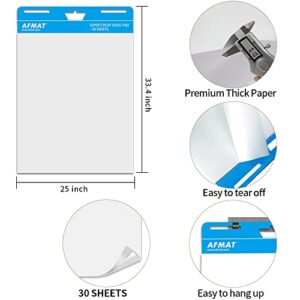 Sticky Easel Pads, Upgraded Flip Chart Paper, Large Easel Paper for Teachers, 25 x 30 Inches, Self Stick Easel Paper for White Board, 30 Sheets/Pad, 8 Pads