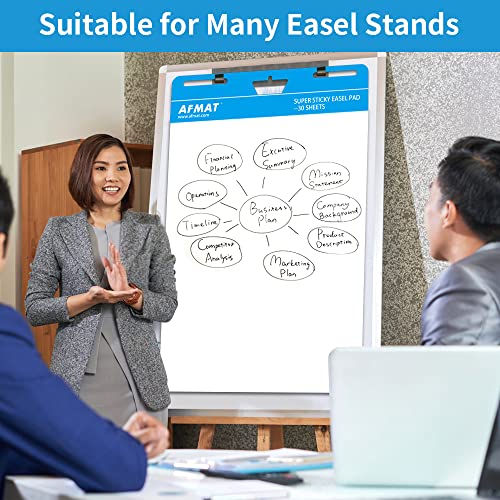 Sticky Easel Pads, Upgraded Flip Chart Paper, Large Easel Paper for Teachers, 25 x 30 Inches, Self Stick Easel Paper for White Board, 30 Sheets/Pad, 8 Pads