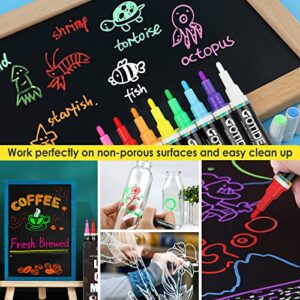 GOTIDEAL Liquid Chalk Markers, Fine Tip 8 Colors Washable Window Chalkboard Glass Pens, Paint and Drawing for Car, Blackboard, & Bistro,Kids and Adults, Non-Toxic,Wet Erase - Reversible Tip