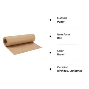 WJAJOY Kraft Paper Roll - Brown Paper Packing Roll Perfect for Crafts,Art,Small Gift Wrapping,Postal,Shipping,Dunnage & Parcel(43 Centimeters Wide,30.5 Meters Long)