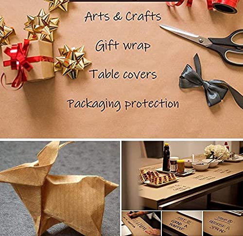 WJAJOY Kraft Paper Roll - Brown Paper Packing Roll Perfect for Crafts,Art,Small Gift Wrapping,Postal,Shipping,Dunnage & Parcel(43 Centimeters Wide,30.5 Meters Long)