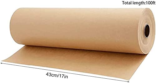 WJAJOY Kraft Paper Roll - Brown Paper Packing Roll Perfect for Crafts,Art,Small Gift Wrapping,Postal,Shipping,Dunnage & Parcel(43 Centimeters Wide,30.5 Meters Long)