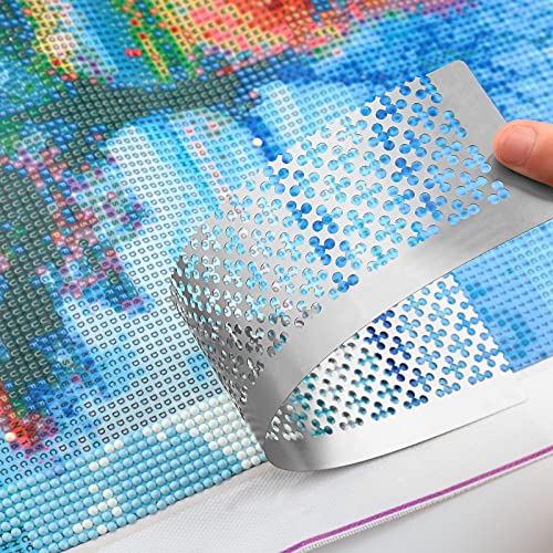 3 Pieces Diamond Painting Ruler Stainless Steel Diamond Mesh Ruler 5D Diamond Painting Ruler Tool DIY Drawing Ruler with 216 699 1020 Blank Grids 2 Pieces Diamond Painting Fix Tool for DIY Art Crafts