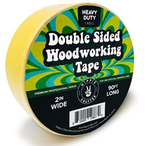wide double stick tape double sided woodworking tape double sided 2″ inch wide wood tape for woodworkers cnc machines routing templates strong double sided tape heavy duty sticky tape 90 feet
