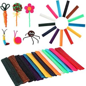 UPINS 1000PCS Wax Craft Sticks Bendable Sticky Wax Yarn Sticks in 13 Colors with Blue Storage Bag for Kids DIY Art Supplies