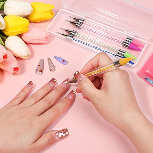 5 Pack Rhinestone Dotting Pen, Dual-Ended Rhinestone Gems Crystals Studs Wax Pencil Picker Tools Pens for Nail Art DIY Decoration, Diamond Painting