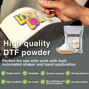 TJ-OCEAN DTF Powder Film Kit for Sublimation & DTF Printer,23Pcs Sensor recognition Stickers,17.6OZ White Digital Hot Melt Adhesive Powder&10 Direct to Film Iron-on Transfer Paper for all Color Fabric