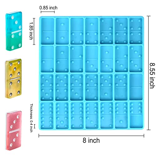 Domino Molds for Resin Casting, Funstorm Upgraded Resin Molds, Glossy & Durable, 28 Cavities Sturdy Silicone Molds for Pendant, Keychain, Jewelry Making