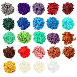 mica powder, lip gloss pigment powder 24 colors, handmade soap making colorants, for epoxy resin dye, candle making, eye shadow, blush, nail, paint, resin craft