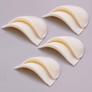 beespring 4 pcs covered set-in shoulder pads sewing foam polyester pads (4 white)