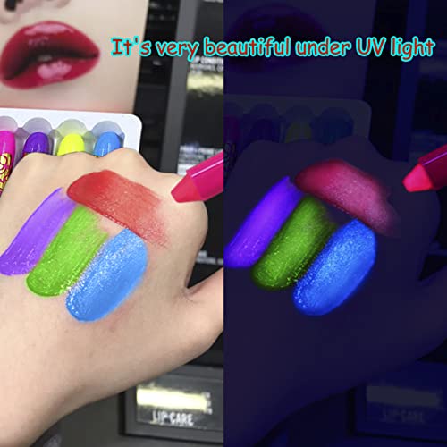 Glow in The Black Light Face Paint Crayons Kit, UV Black Light Makeup Neon Face and Body Paint Sticks Markers for Mardi Gras Halloween Masquerades Makeup