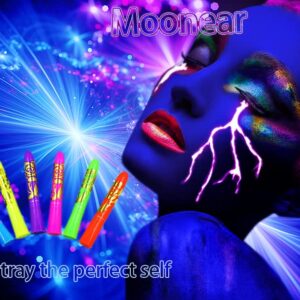 Glow in The Black Light Face Paint Crayons Kit, UV Black Light Makeup Neon Face and Body Paint Sticks Markers for Mardi Gras Halloween Masquerades Makeup