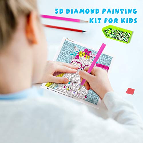 Labeol 5D Diamond Painting Kit for Kids with Wooden Frame Art and Crafts for Kids Ages 6 - 8 - 10 - 12 Full Drill Painting by Number Kits Home Wall Decoration 6X6 inch