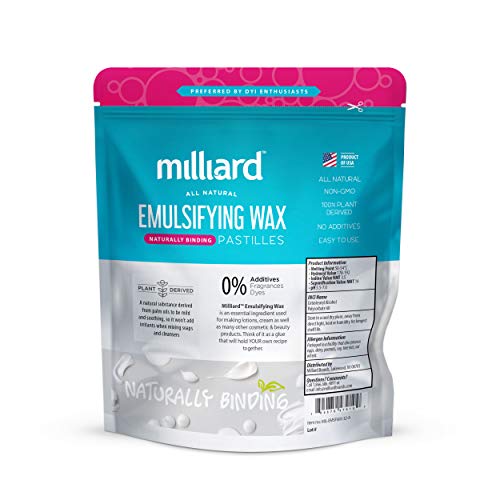 Milliard Non-GMO Emulsifying Wax Pastilles, 2 lbs Resealable Bag, Perfect for DIY Creams/Lotions