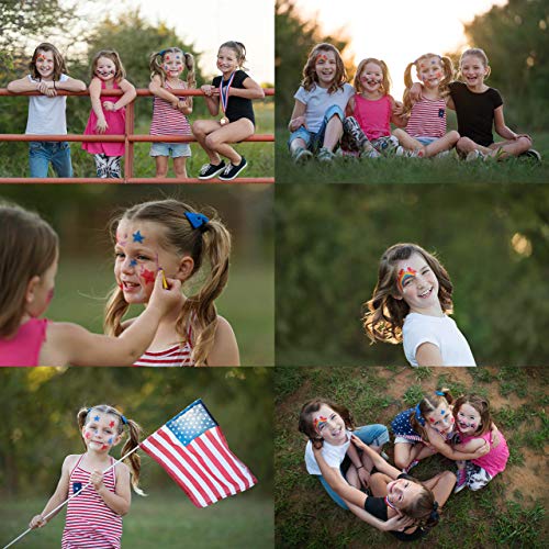 Dress Up America Face Paint Crayons - With Artbook & Easy To Follow Facepainting Designs -Safe Non-Toxic Face And Body Paint Made in Taiwan - Halloween Makeup Face Painting Kit for Kids & Adults