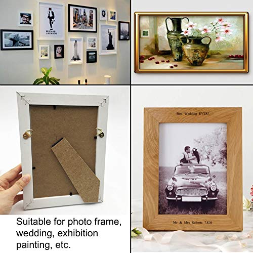 EesTeck 100 Pack Small Triangle Ring Steel Picture Hangers with Screws Picture Frames Picture Hang Solutions for Hanging Clock Paintings Artwork Picture Frame Hook Photos(Gold)