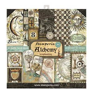 stamperia double-sided paper pad 12″x12″ 10/pkg-alchemy, 10 designs/1 each