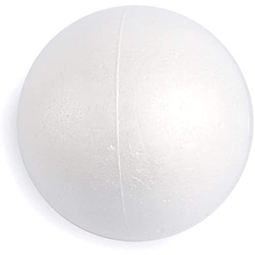 Juvale 2 Pack Foam Balls for Crafts, 6-Inch Round White Polystyrene Spheres for DIY Projects, Ornaments, School Modeling, Drawing