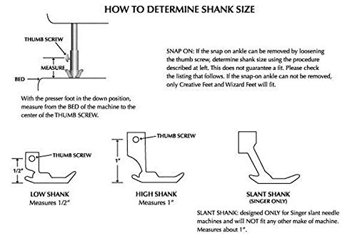 Stitch in Ditch Foot/Edge Joining Foot Sewing Machine Presser Foot - Fits All Low Shank Snap-On Singer, Brother, Babylock, Janome, Kenmore, White, Juki, New Home, Simplicity, Elna etc.