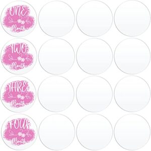 20 pieces clear circle acrylic sheet 4 inch acrylic plexiglass disc transparent round acrylic sign for milestone markers, name cards, cricut cutting and engraving, painting and diy projects