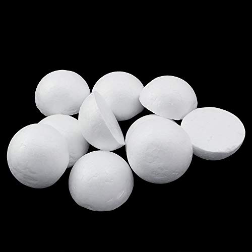 Batino 10PCS 2“ White Foam Balls Half Round Hemispherical Christmas Craft Ball Wedding Decoration DIY Art Decoration