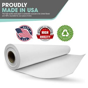 White Art Easel Paper Roll (18 Inch by 75 Feet) – 100% Recyclable Non-Yellowing Arts and Crafts Bond Paper for Paper Tablecloths, Bulletin Board Backing and Wall-Mount Note Stations