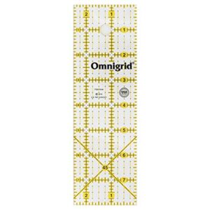 omnigrid ruler, 2-1/2 x 8-inch, clear