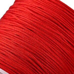 0.8mm Nylon Cord, Thread Chinese Knot Macrame Rattail Bracelet Braided String (Red)