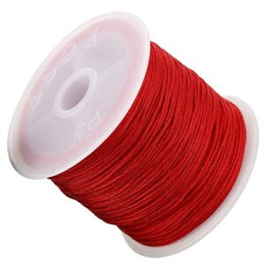 0.8mm Nylon Cord, Thread Chinese Knot Macrame Rattail Bracelet Braided String (Red)