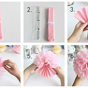 luckylibra Baby Girl Baby Shower Decorations, It is a Girl Banners and Paper Lantern Paper Flower Pom Poms （Pink White Grey）