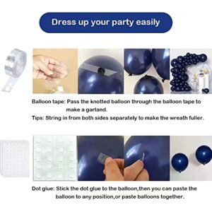 Navy Blue Balloons Garland Kit, 104pcs Matte Navy Blue Balloon Dark Blue Balloons with Different Size 18 Inch 12 Inch 10 Inch 5 Inch for Graduation Birthday Baby Shower, Wedding, Bridal Shower