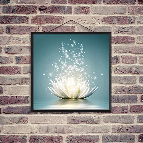 BOHADIY Diamond Painting Kits for Adults Kids Beginner– 5D DIY Round Diamond Number Kits – Crystal Rhinestone Diamond Embroidery Paintings Great for Home, Office, Wall Decor 13.8×13.8 inch Lotus