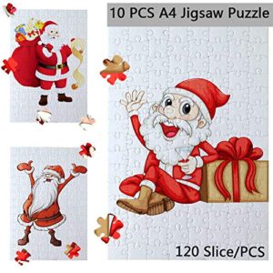 10 Sets Blank Sublimation A4 Jigsaw Puzzle with 120 Pieces DIY Heat Press Transfer Crafts A4 Thermal Transfer Puzzle Wholesale DIY Thermal Transfer Pearl Puzzle Blank Puzzle Thermal Transfer Supplies