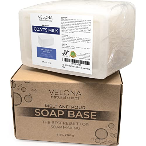 velona 5 LB - GOATS MILK Soap Base SLS/SLES free | Melt and Pour | Natural Bars For The Best Result for Soap-making